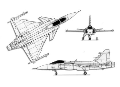 JAS-39 Gripen trittico